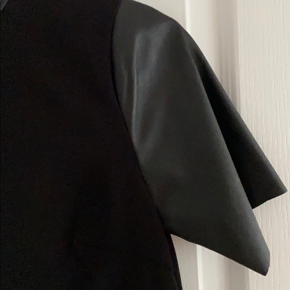 H&M High Low Peplum Shirt with Leather Sleeves - Picture 4 of 5